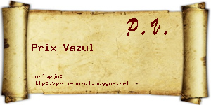 Prix Vazul névjegykártya